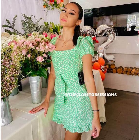 ๐ ZARA Linen Blend Belted Mini Dress NWT | Puff Sleeve Ruffle Hem L - Picture 1 of 16